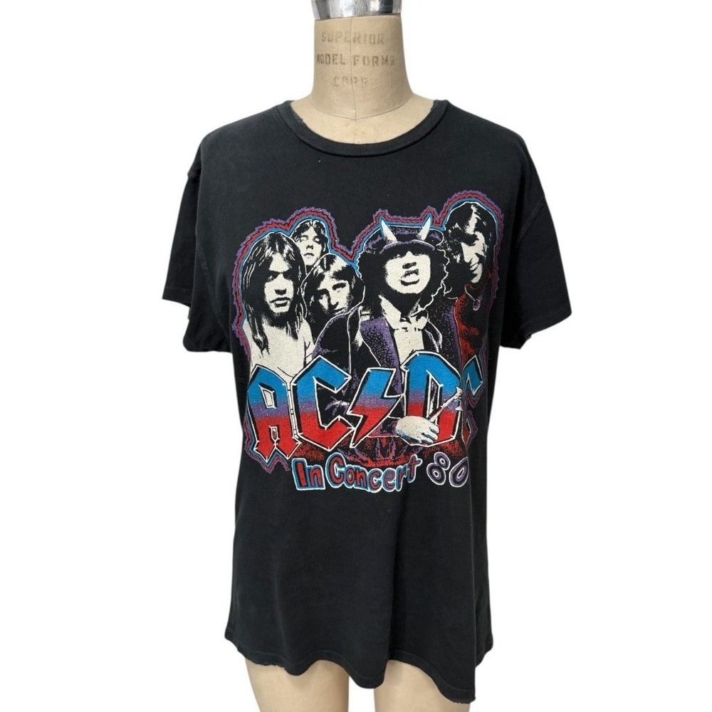 Madeworn AC/DC In Concert 80s Band T Shirt Vintage Rock Music Tee Unisex M